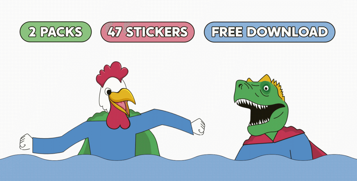 animated stickers dinosaur stickers download stickers free stickers gifs instagram stickers rooster stickers Sticker Design telegram stickers WhatsApp stickers