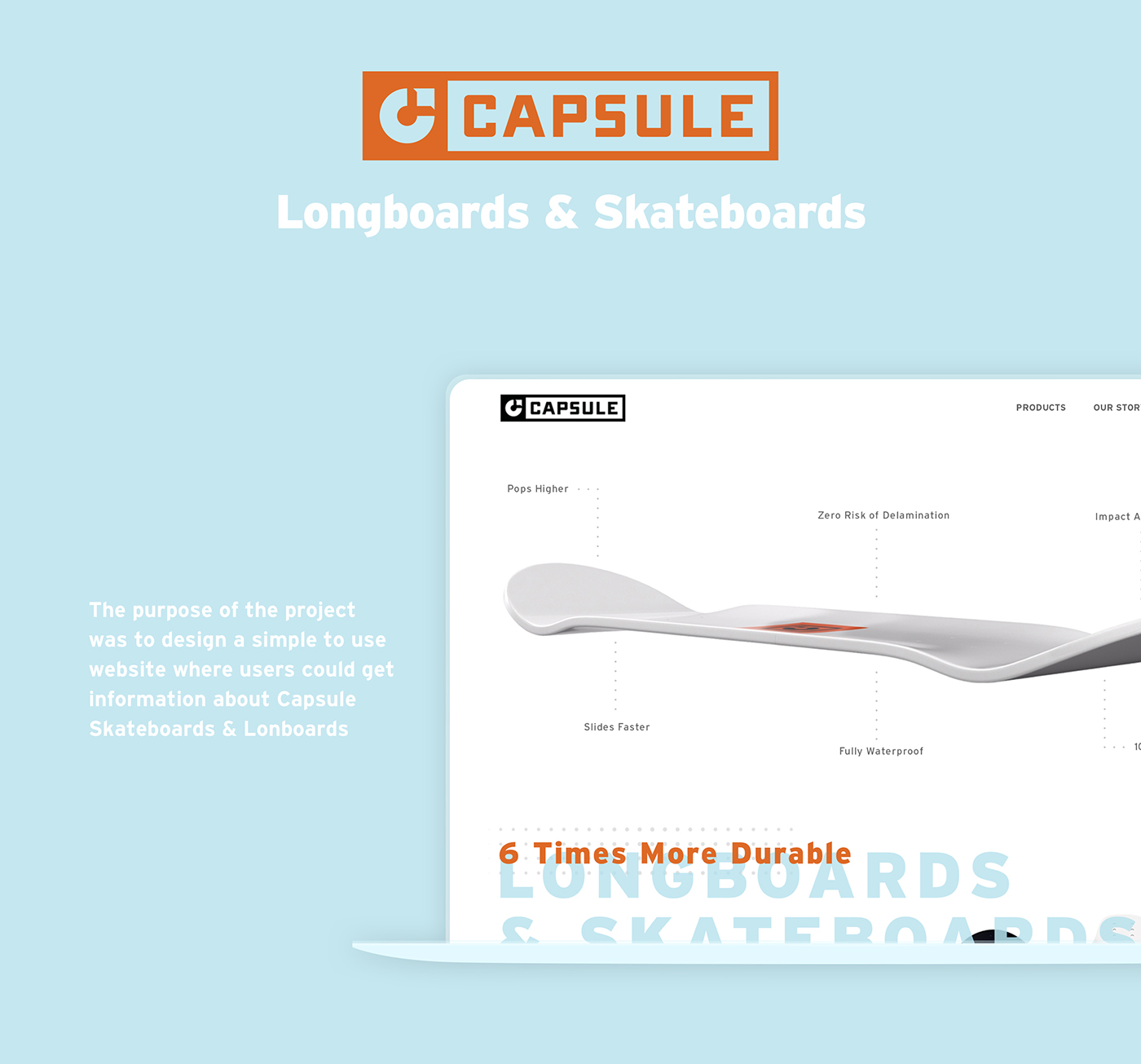 skateboard LONGBOARD skateboard ui/ux capsule longboard ui/ux skateboarding longboarding UI/UX Design Web Design  Interaction design 