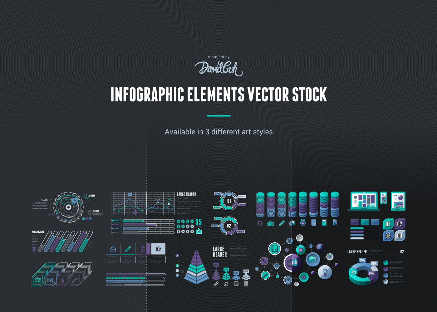 infographic design element stock vector Graphs Charts template digital modern Data abstract