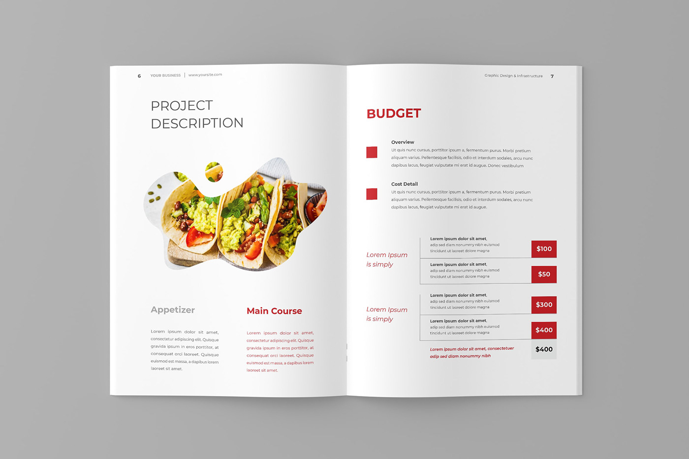 Proposal portfolio profile Project template print business book company branding 