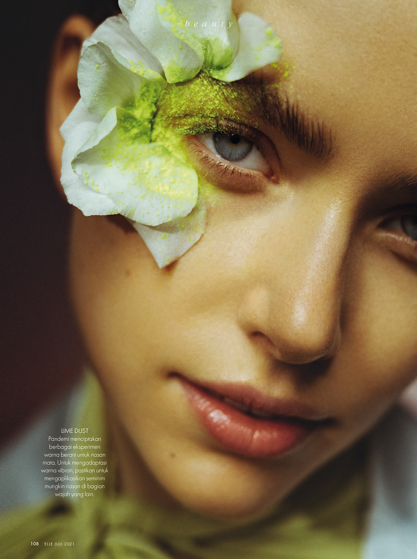beauty editorial Elle Fashion  magazine retouch