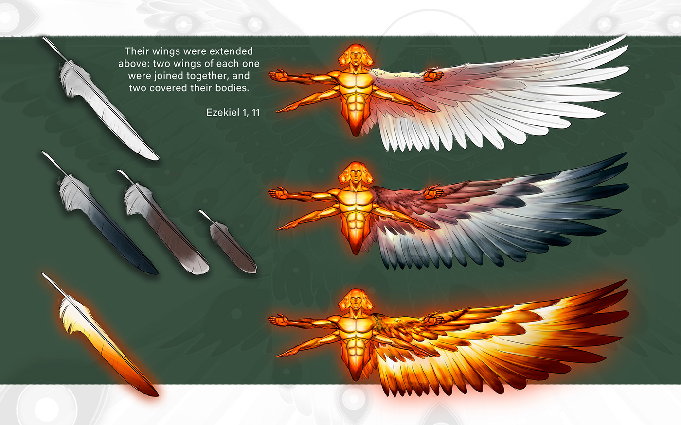 design concept art angel cherub bible vision ezekiel