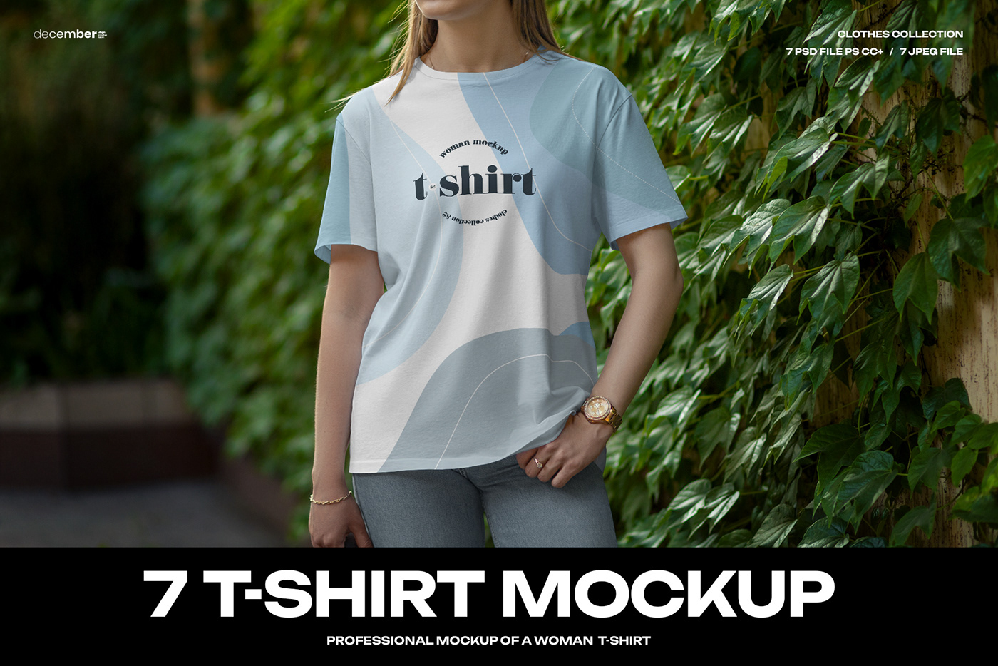 Mockup t-shirt shirt woman Outdoor free psd apparel female cloth