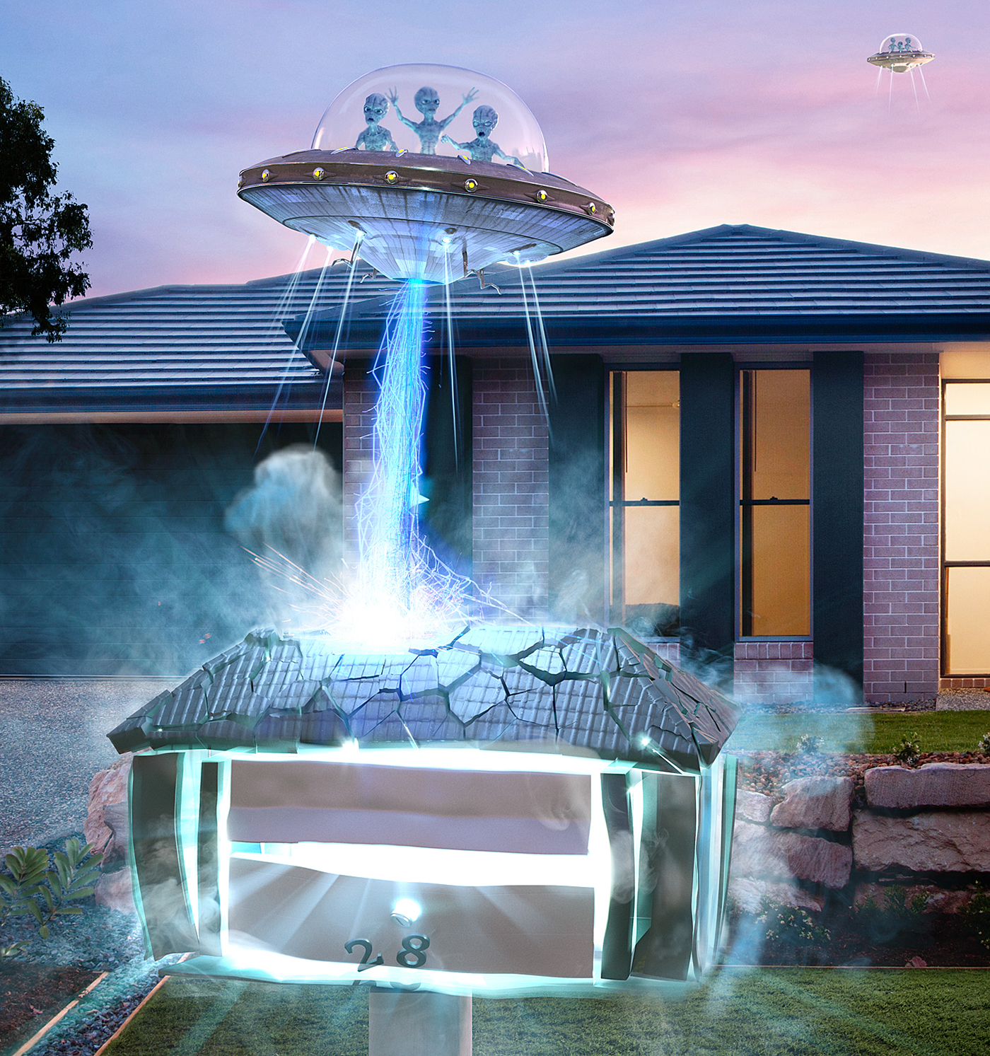 King Kong Electric At ea play god photoshop CGI Alien Invasion aliens space ship gorilla Home Insurance home Australia behind the scenes 3dsmax