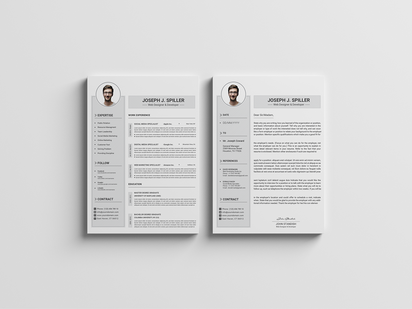 CV template IDML Resume indd Resume psd resume ai resume eps resume cover resume template Modern Resume