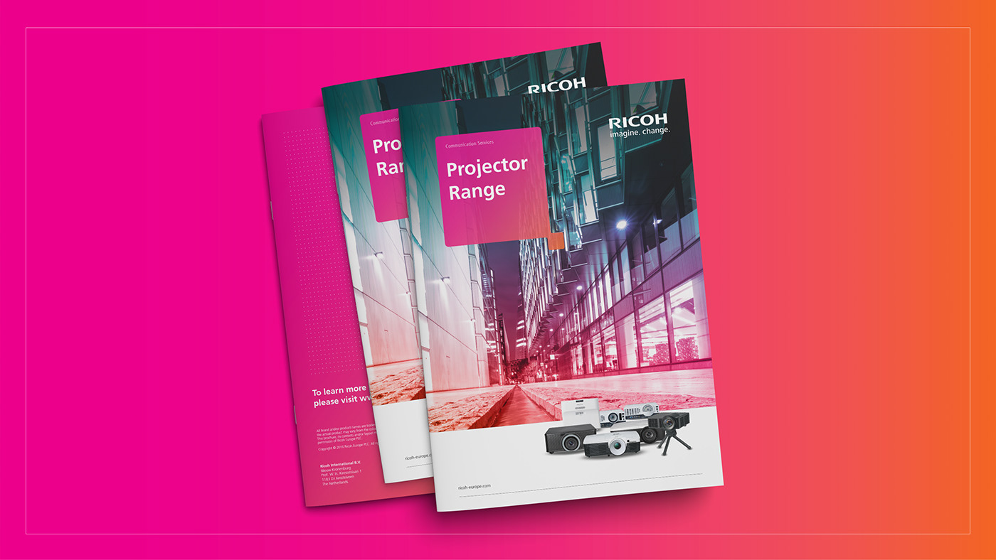 branding  Projector range brochure print design  ricoh Audio Visual