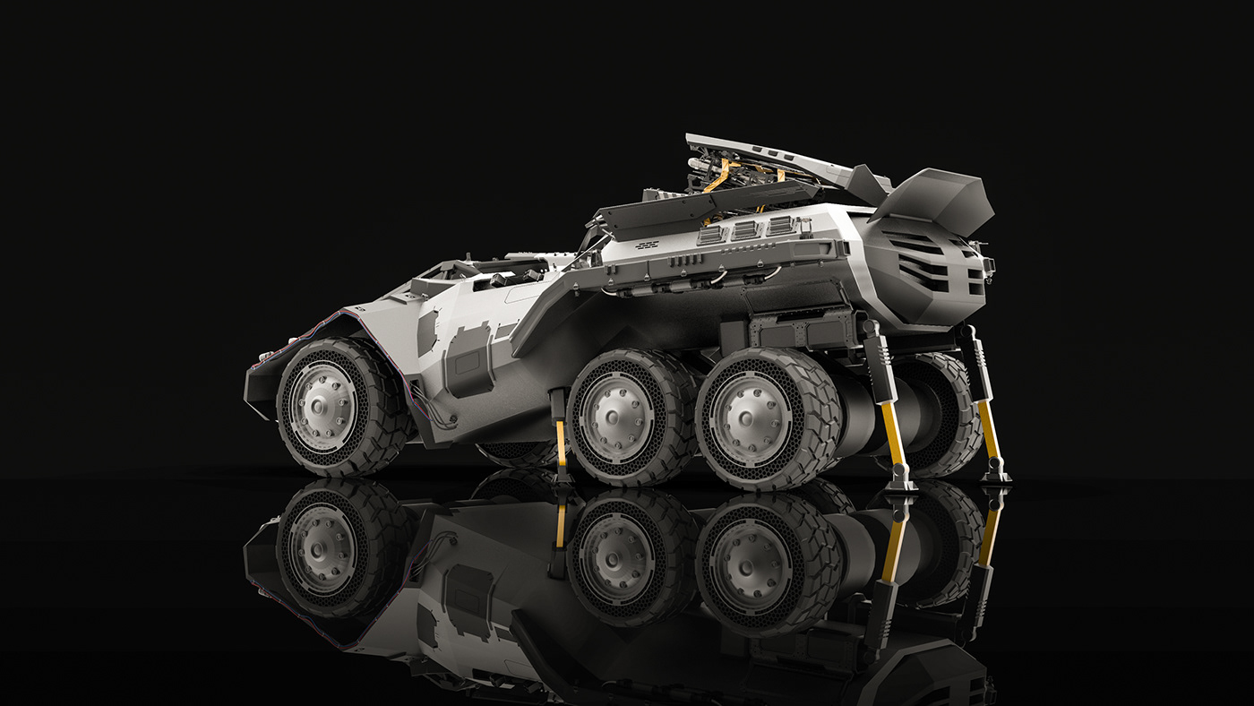 concept art Transport & Vehicles HardSurface Sci Fi science fiction car rocket romanzhuravlyov Tank Weapon