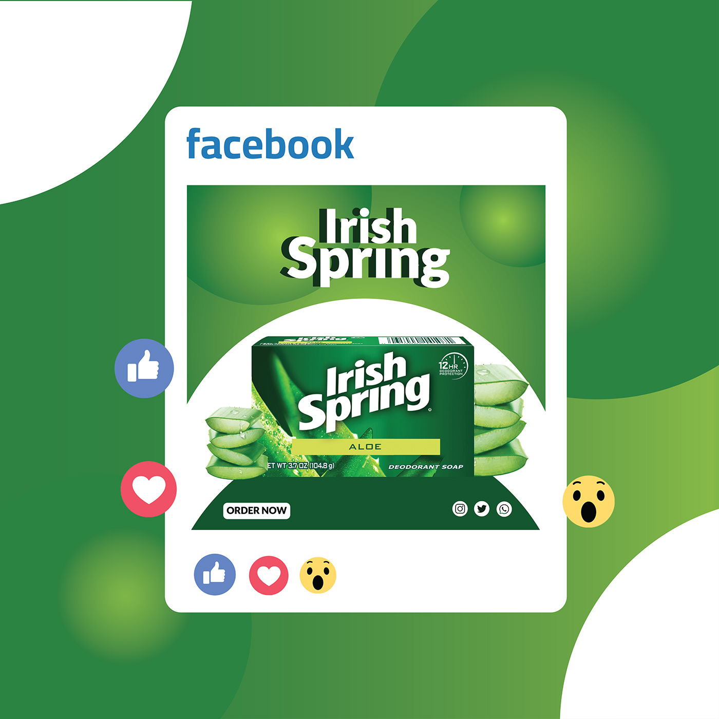 Social media post Social Media Post Design social media poster Social Media Banner social media banner ads Irish Spring soap Social Media Design Soap banner Soap social media