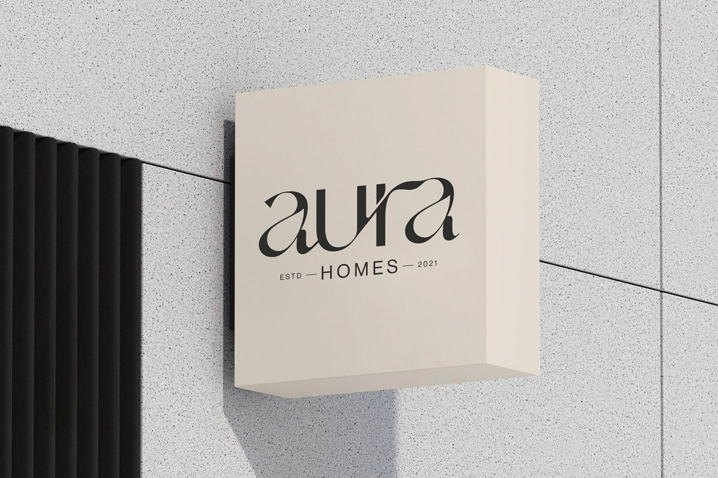 Aura BNB Homes residences real estate typographic Logotype Brand Design portfolio Website