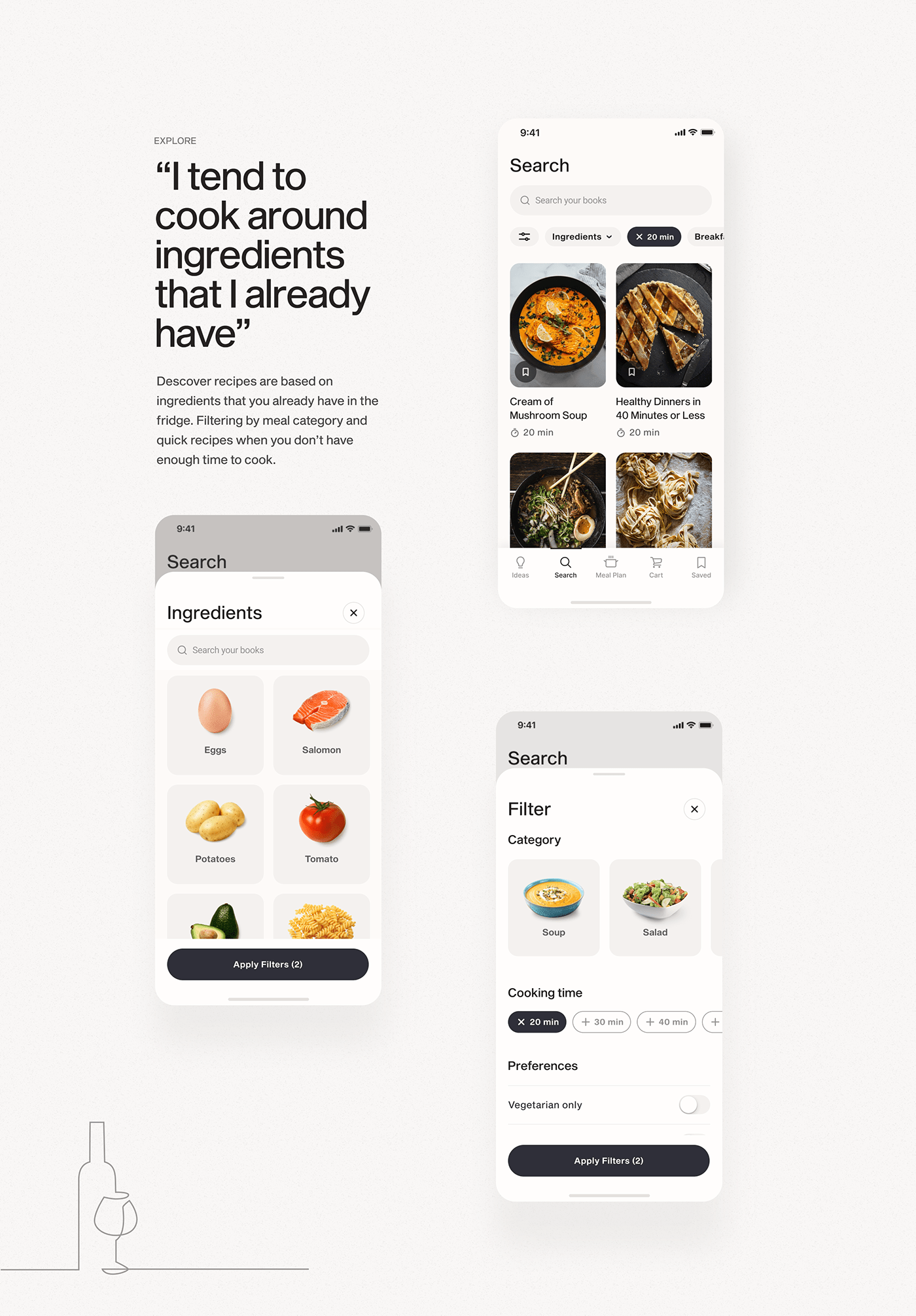 app design cooking Food  recipe UI/UX