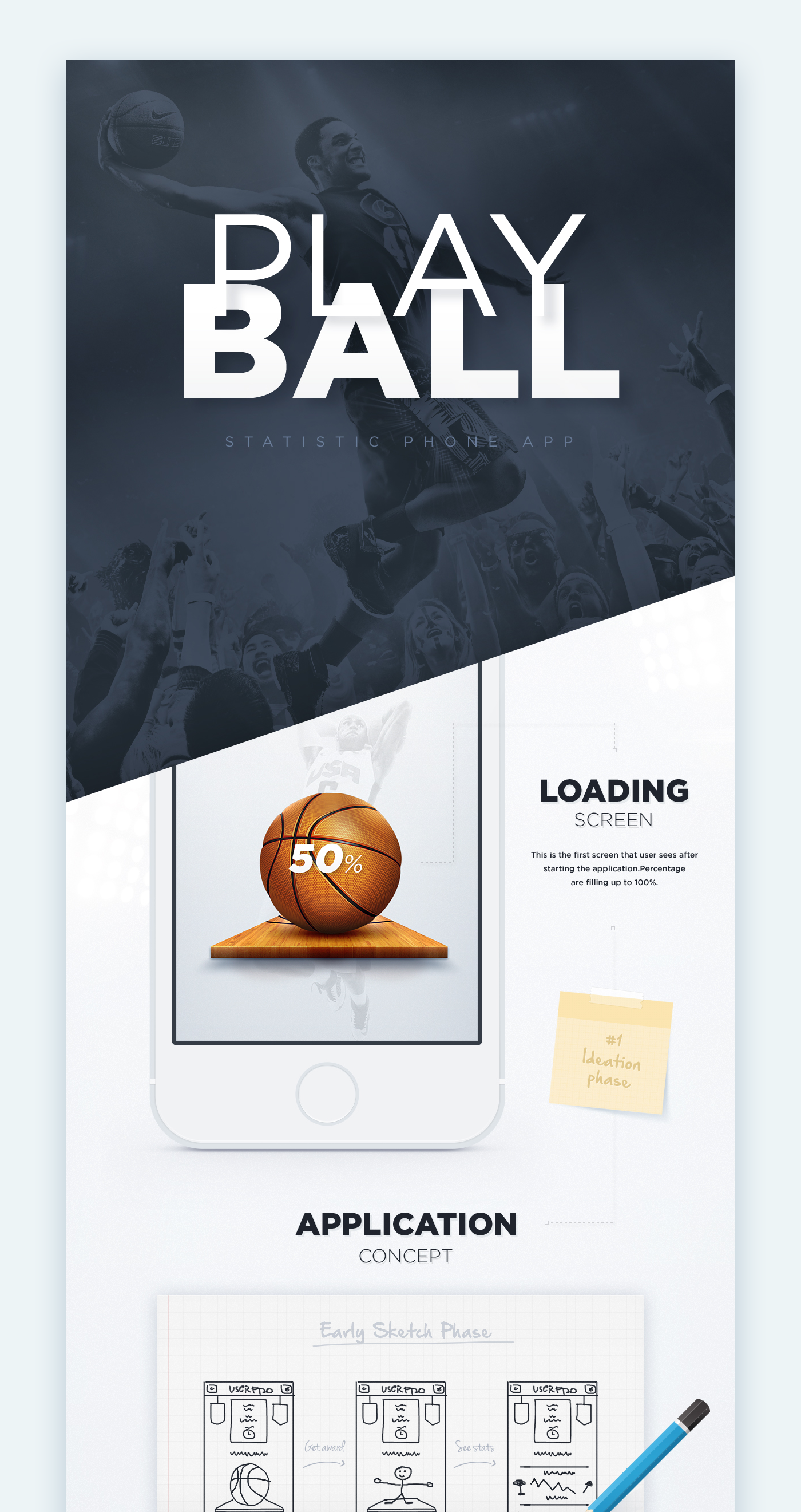 ios app mobile application modern icons design basketball statistic sport