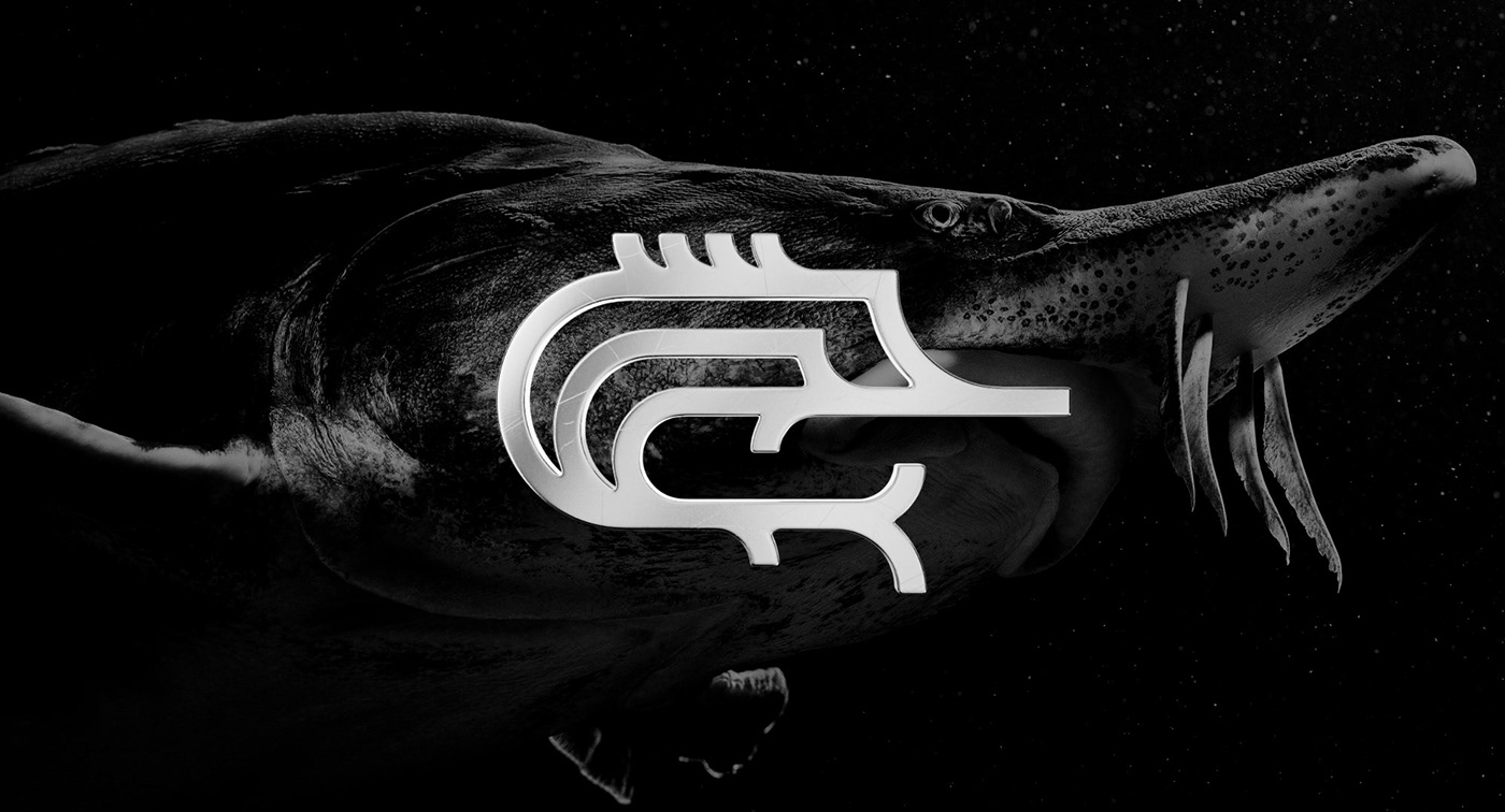 brand identity caviar Logo Design logos Logotype sturgeon vector Logotipo marca логотип