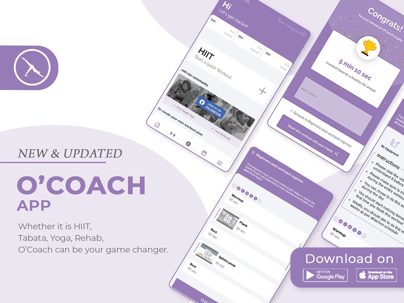 Get healthy by planing and executing efficient workouts with the help of O'Coach app.