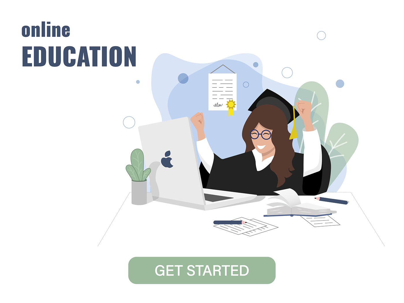 certificate diploma e-learning Education graduation online OnlineEducation Project student University