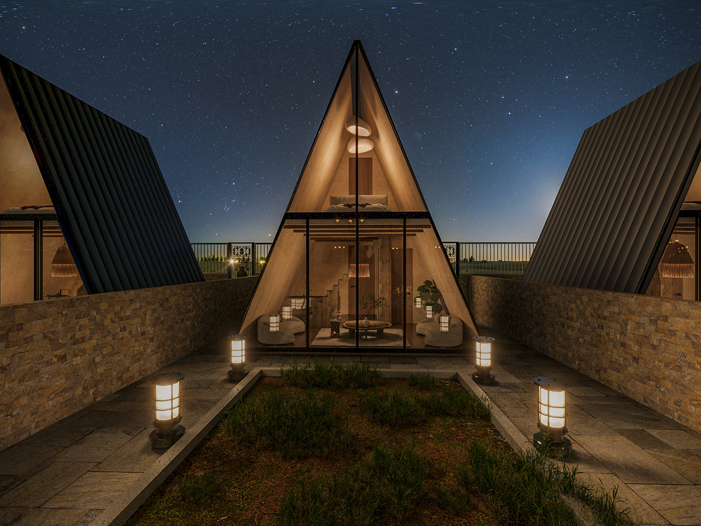 architecture archviz Nature 3D art interior design  visualization exterior Render hut