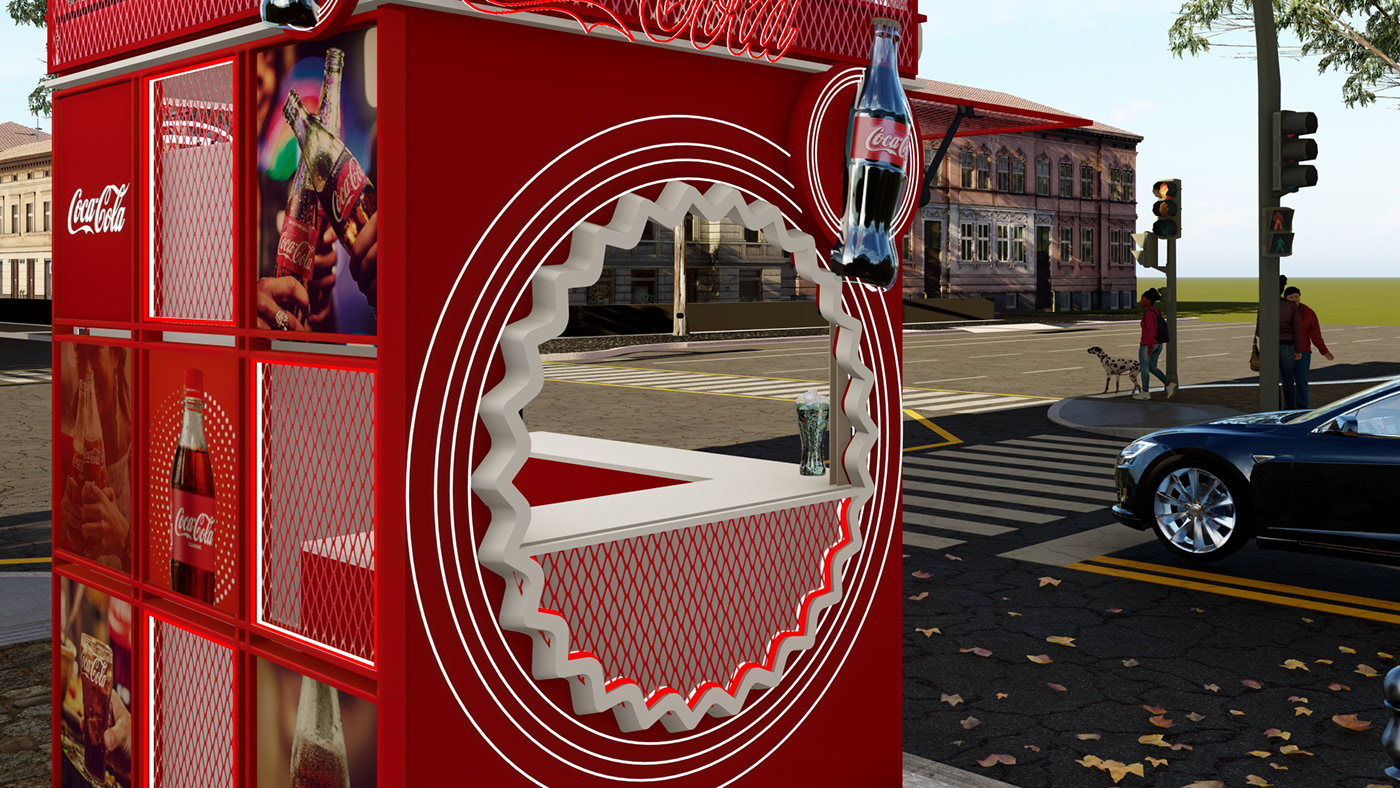 Kiosk booth cocacola Coca-Cola design