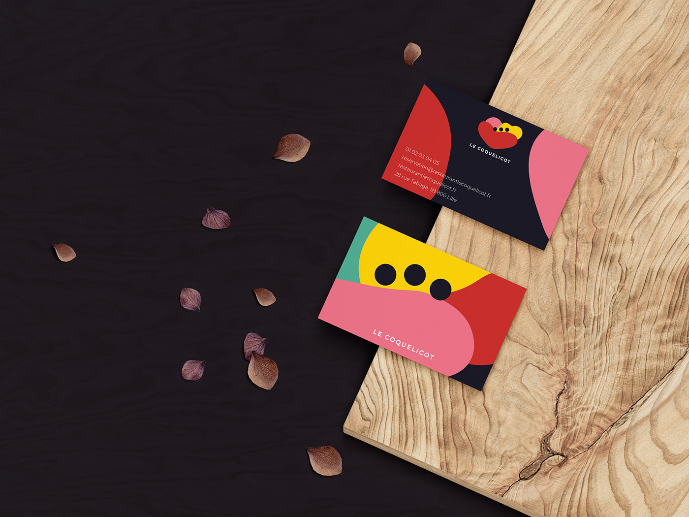 branding  restaurant business card colorful identity menu