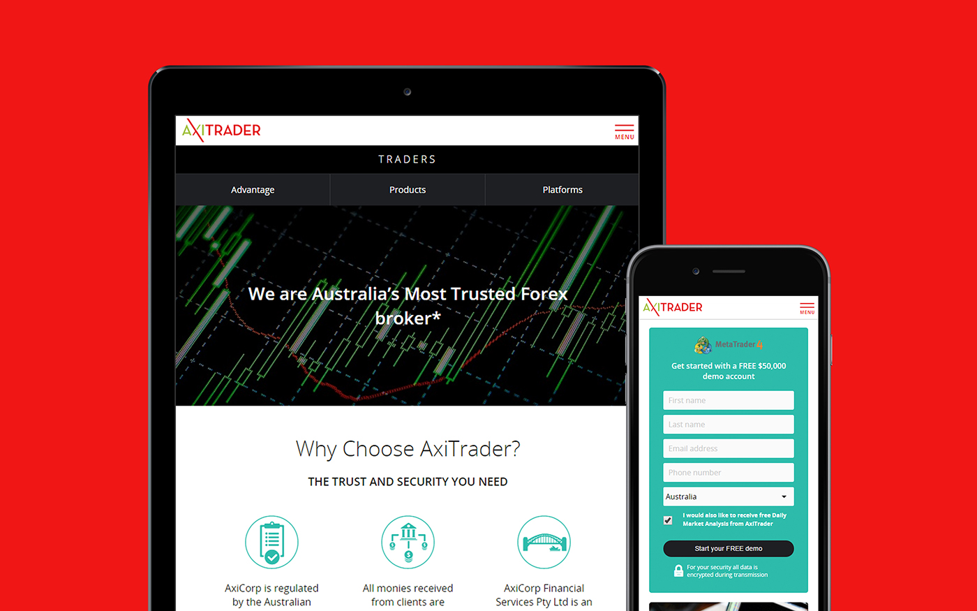 finance Website UI trade Forex broker money Platform service Australia