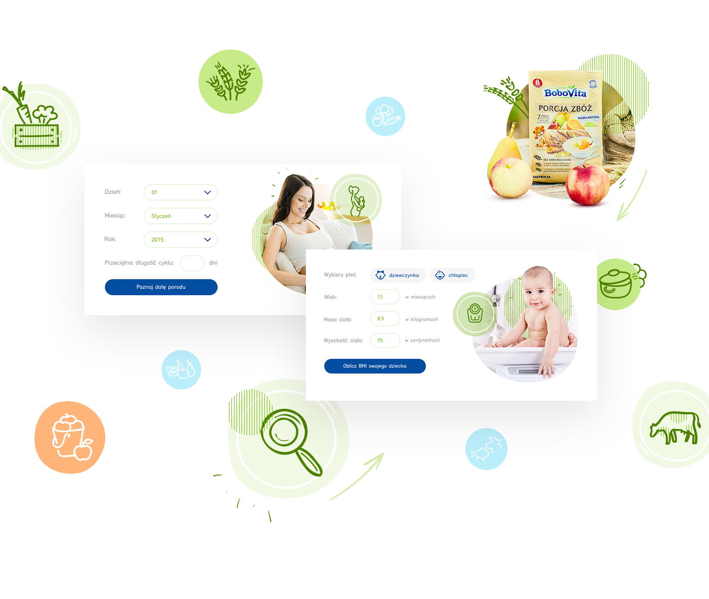 Web Design  children digital plarform nutrition baby food bobovita Nutricia