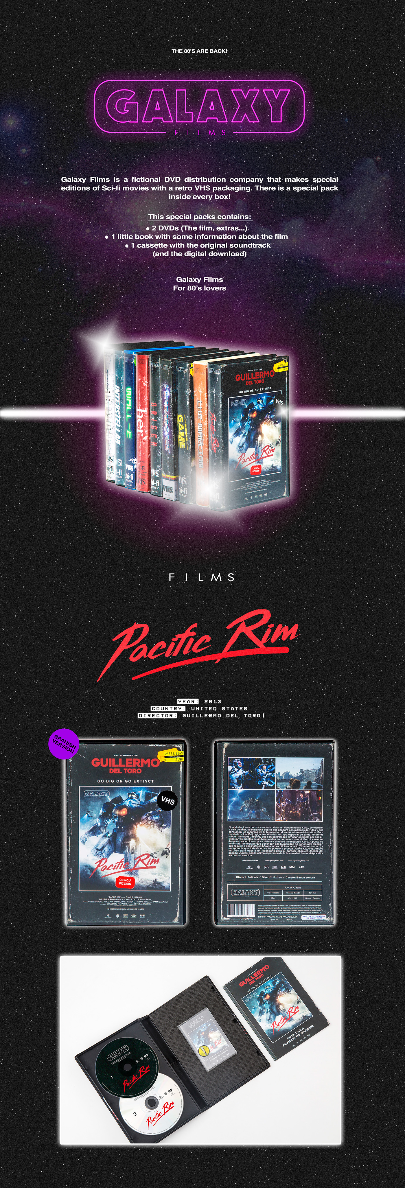 Galaxy Films 80's Movies vhs sci-fi cassette Collection graphic design  Retro Ciencia ficción