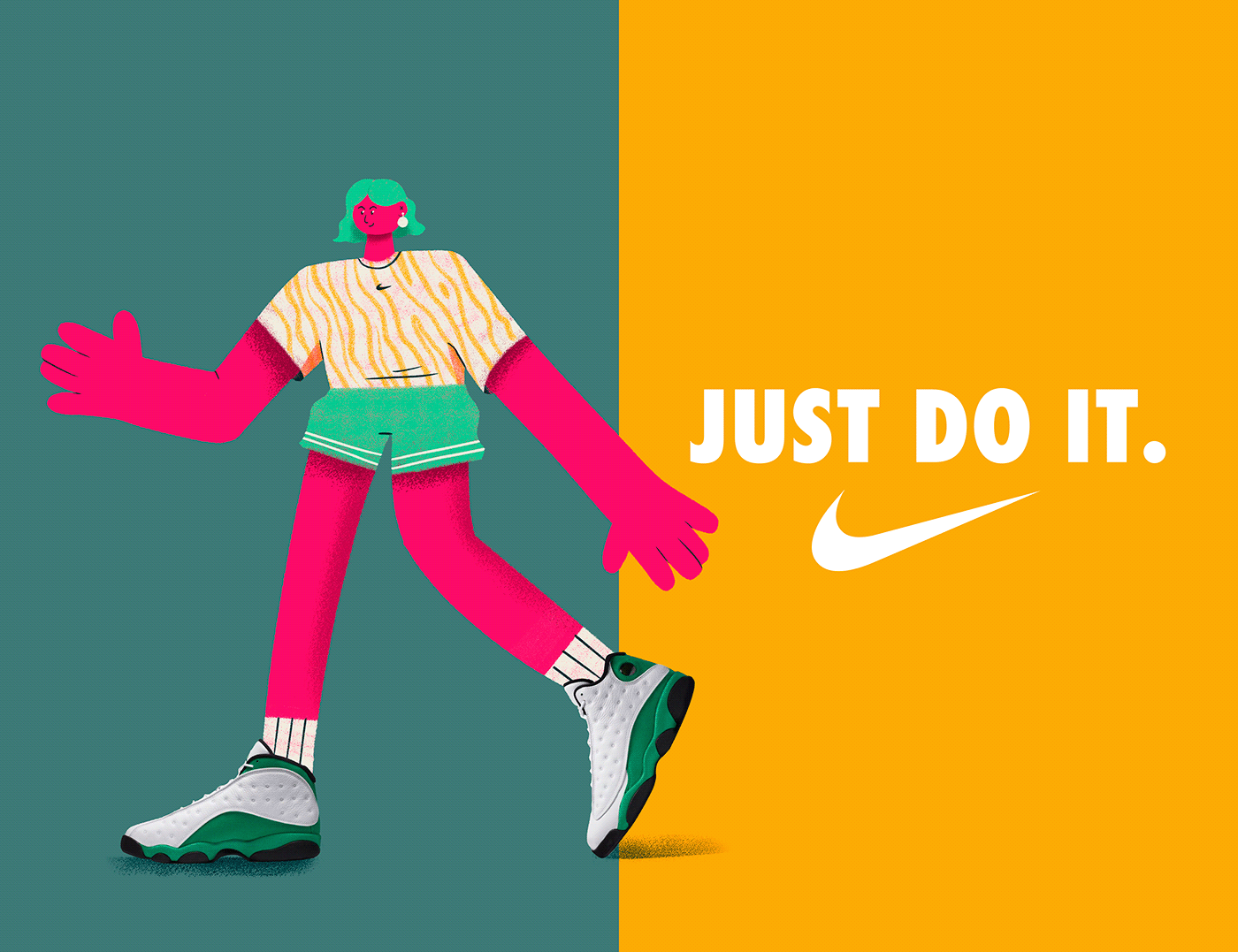 campaign characters creative design inspiration Nike shoes snkrs