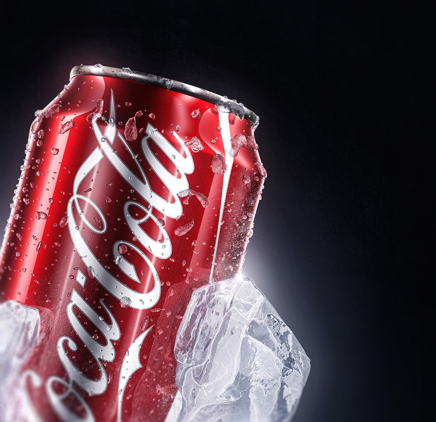 3D Coca Cola visual Posted ad drink ice Liquid product red