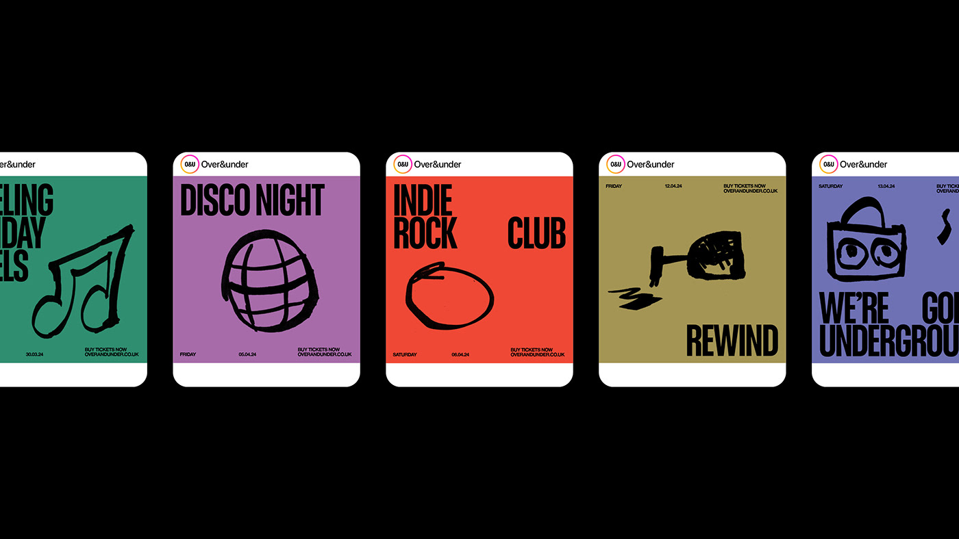 branding  nightclub club identity logo poster brand identity Social media post manchester Colourful 