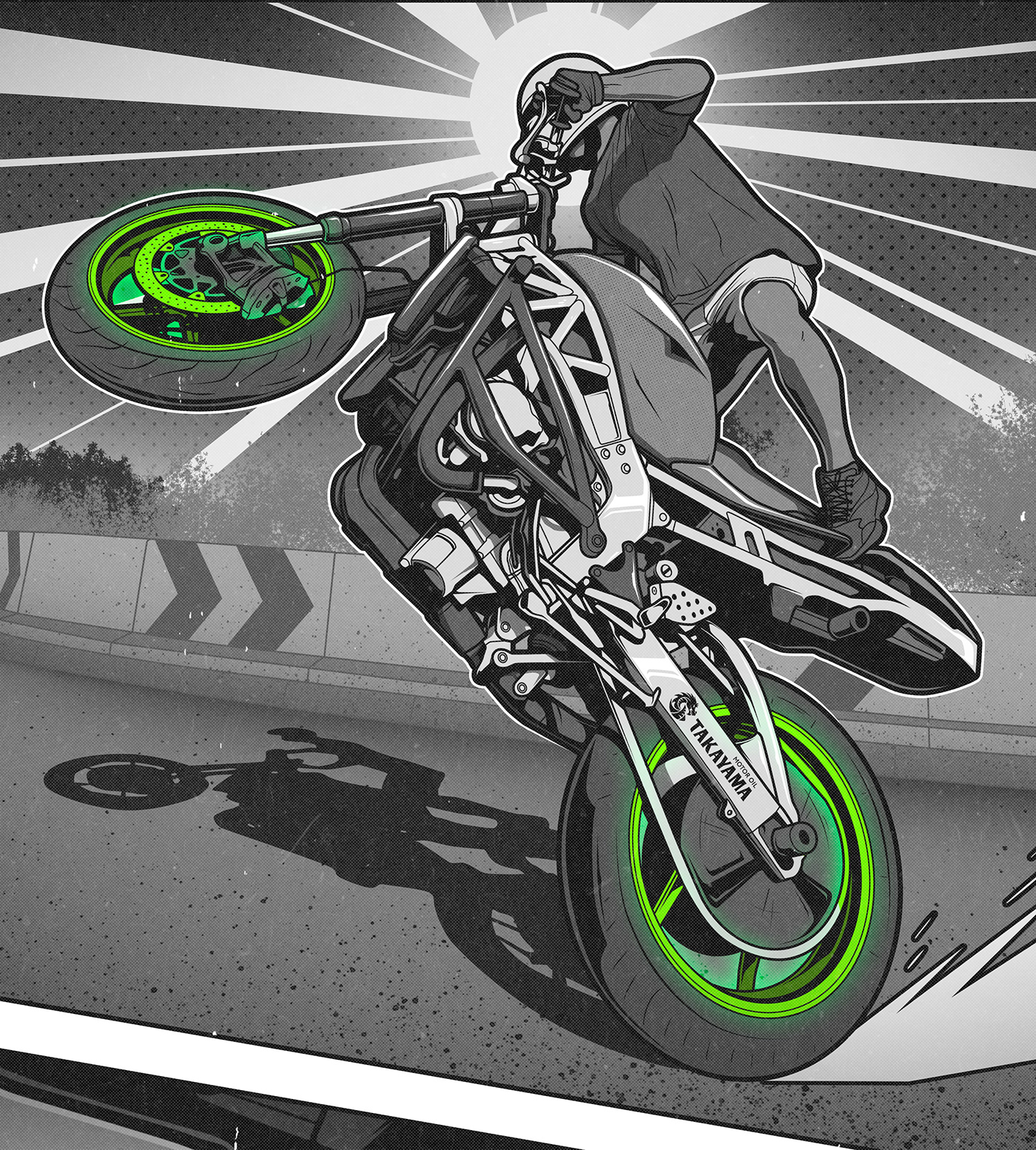 motorcycle motorbike Racing artwork Drawing  digital illustration art adobe illustrator vector Logo Design