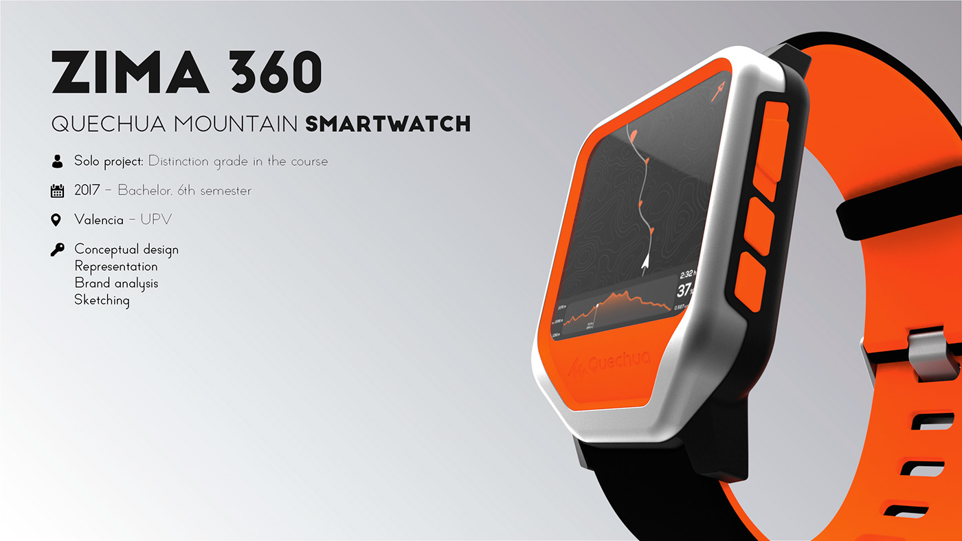 smartwatch quechua watch mountain concept hiking brand Wereable gps Display