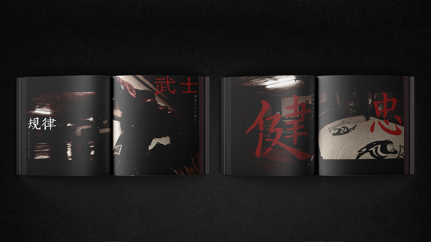 MMA kanji art direction  fight mood Photography  typography   Zine  editorial