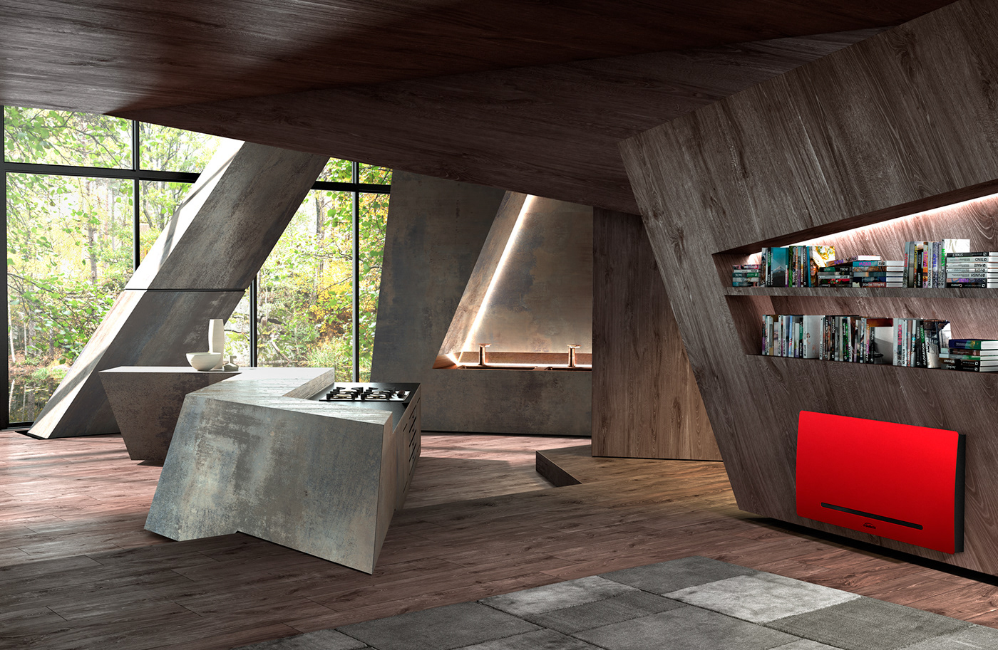 Fancoil architecture interior design  Studio effetto art-u luxury art LOFT rendering vray