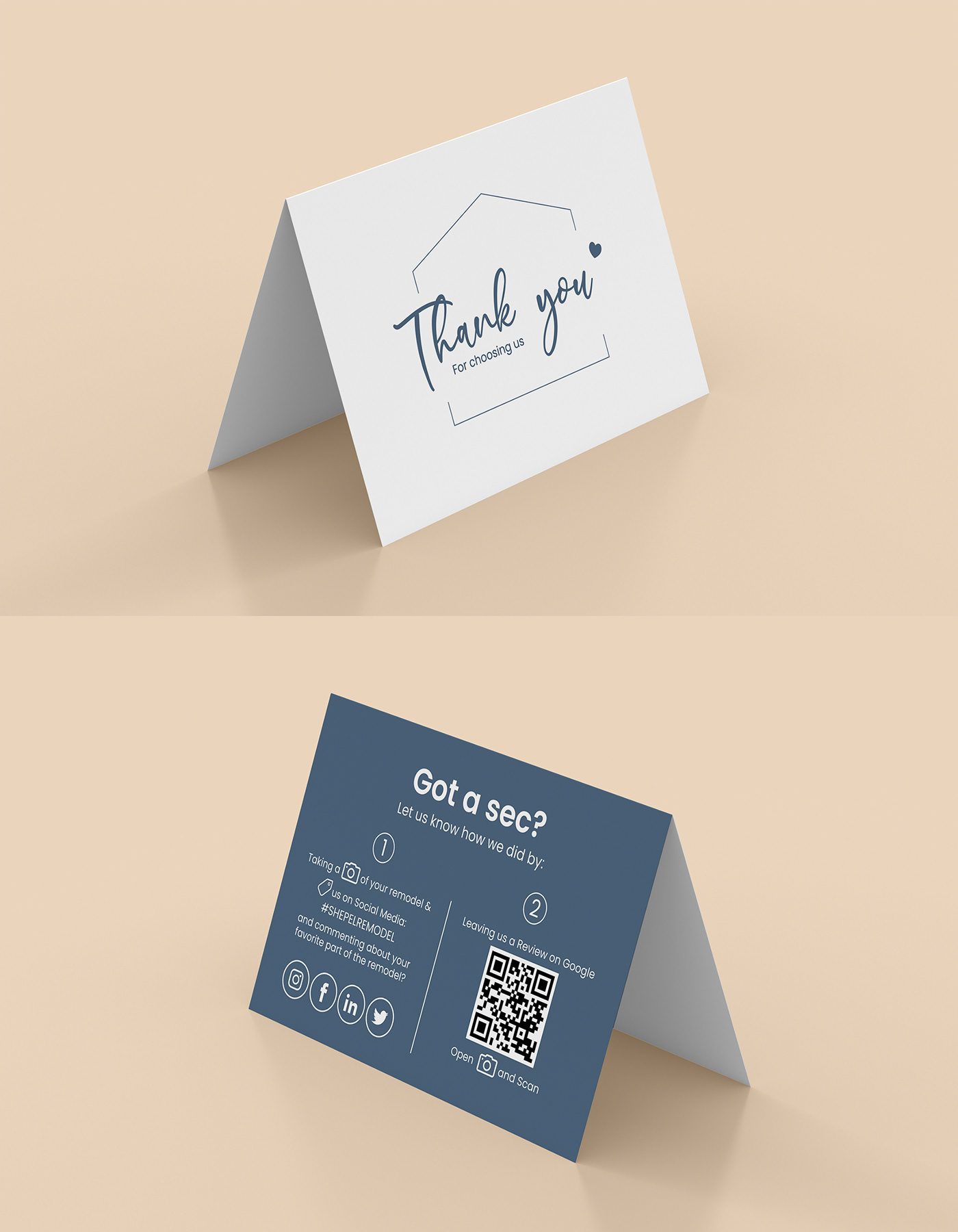 Advertising  brand identity Business Design construction company design marketing   thank you card