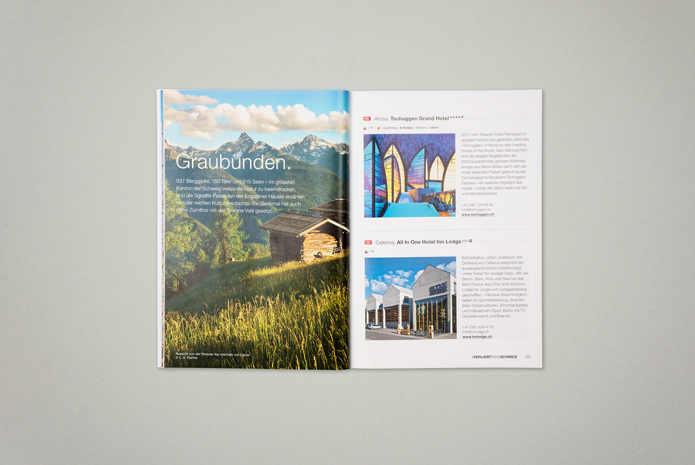 editorial design  magazin periodika Schweiz Tourismus