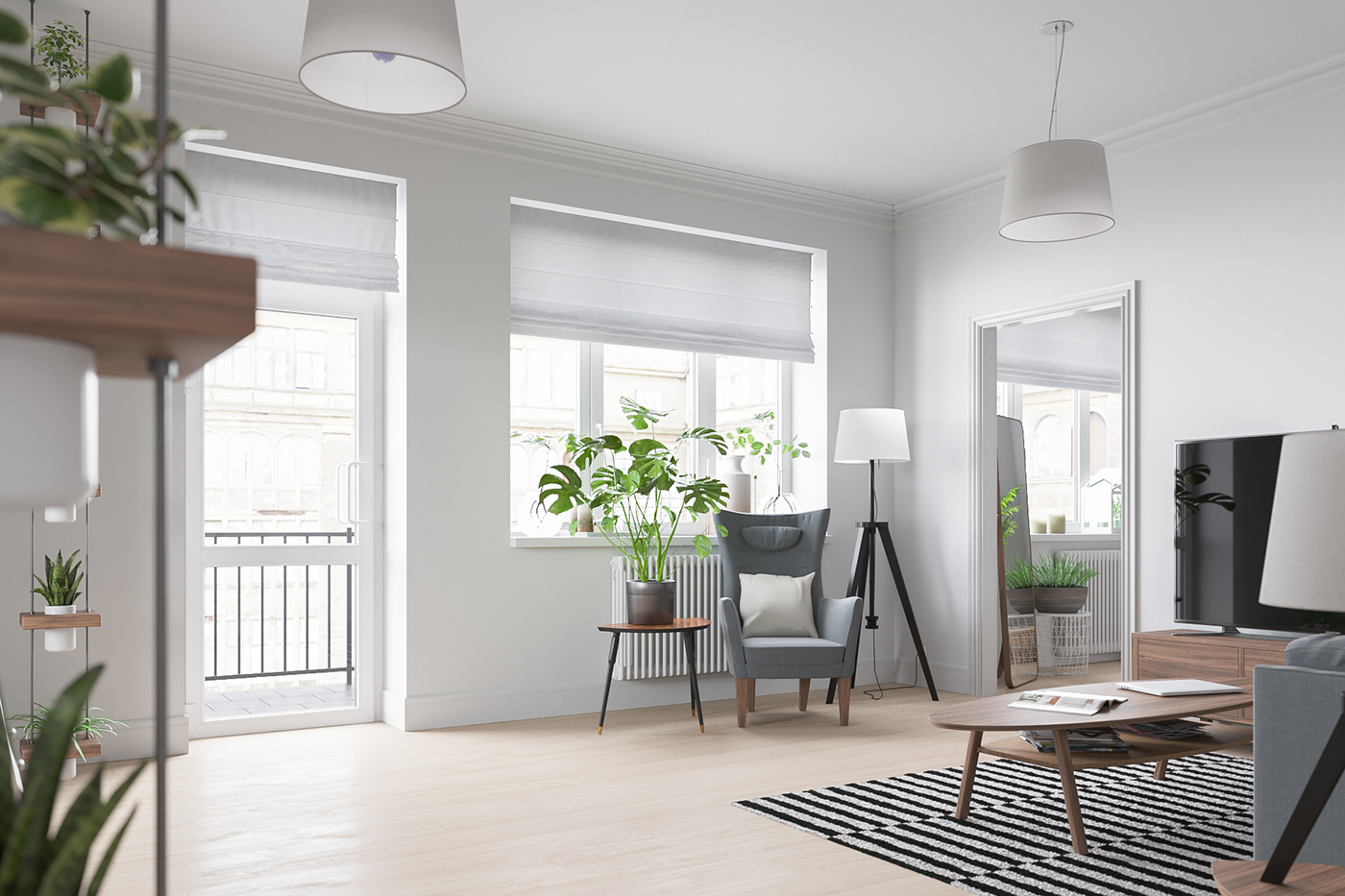 Interior archviz design ikea poland warsaw Render apartment