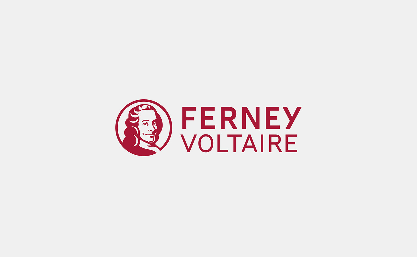 branding  circle city france Icon logo territory Voltaire portrait swiss