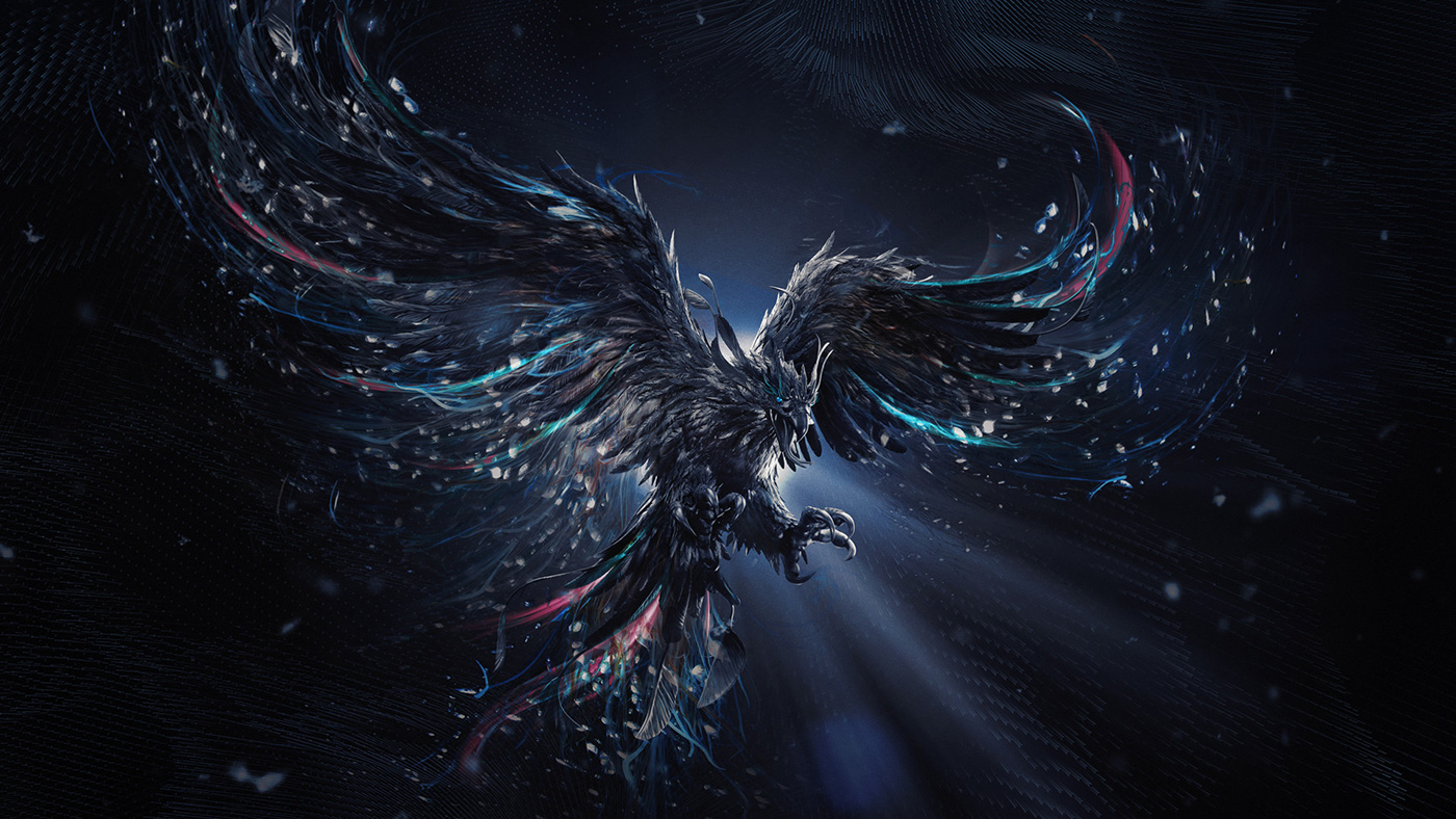 Phoenix Zbrush Character modo design Mystic animal rendering photoshop presence