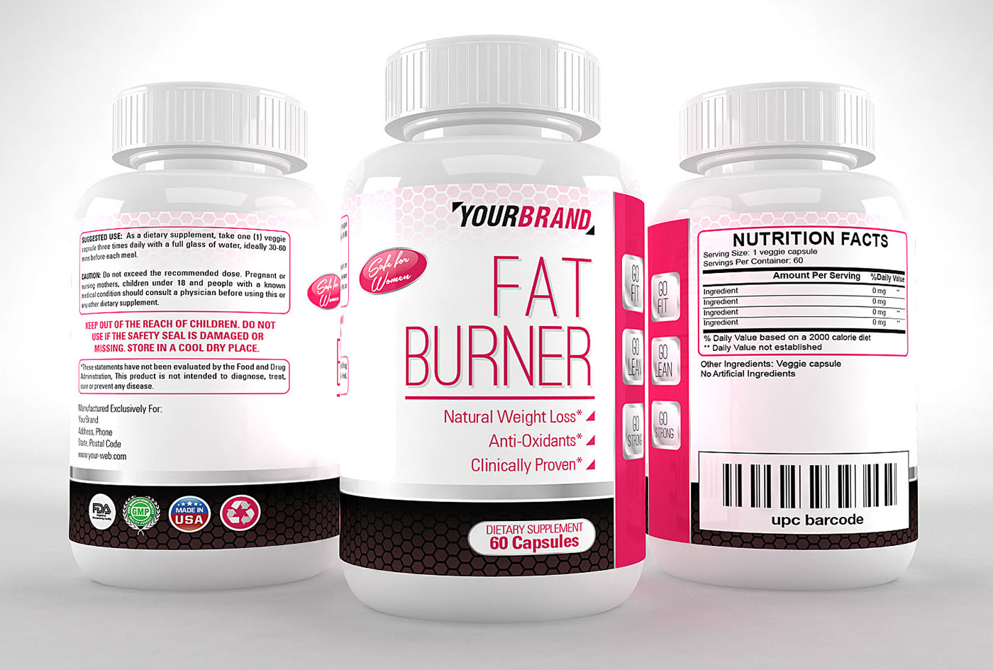 Packaging Label Templates (Customize) on Behance Inside Dietary Supplement Label Template