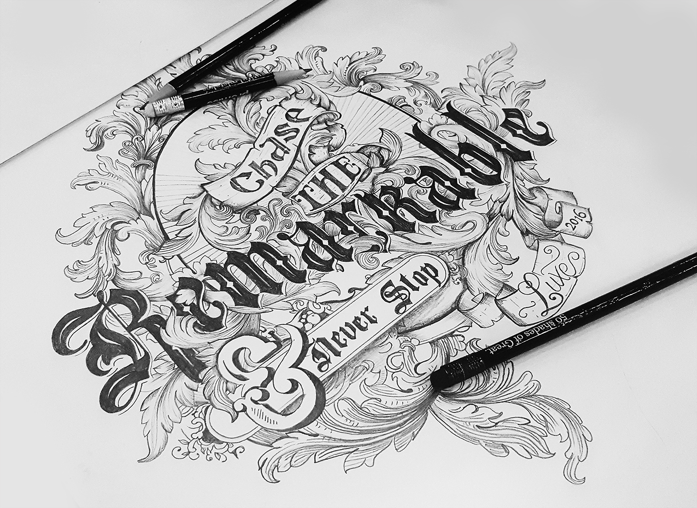 3D typography   Acanthus Victorian art design