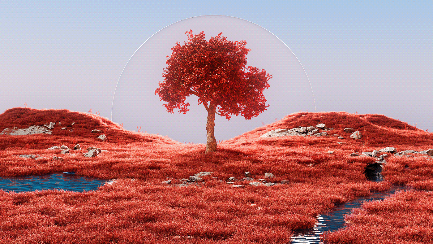 3D abstract background environment Landscape natural Nature realistic Tree  wildlife