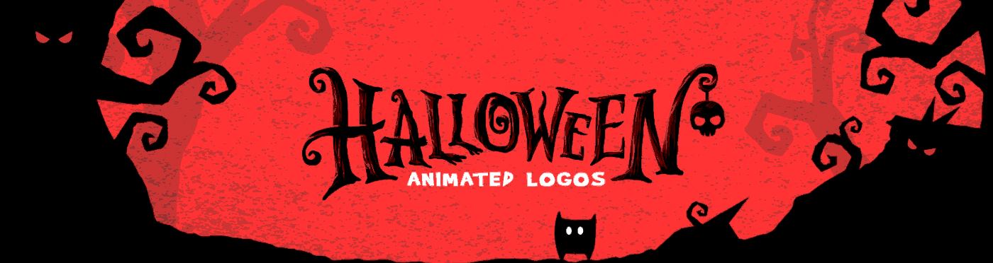 Halloween logo animation  ILLUSTRATION  Collection design Mascot typography   lettering logofolio