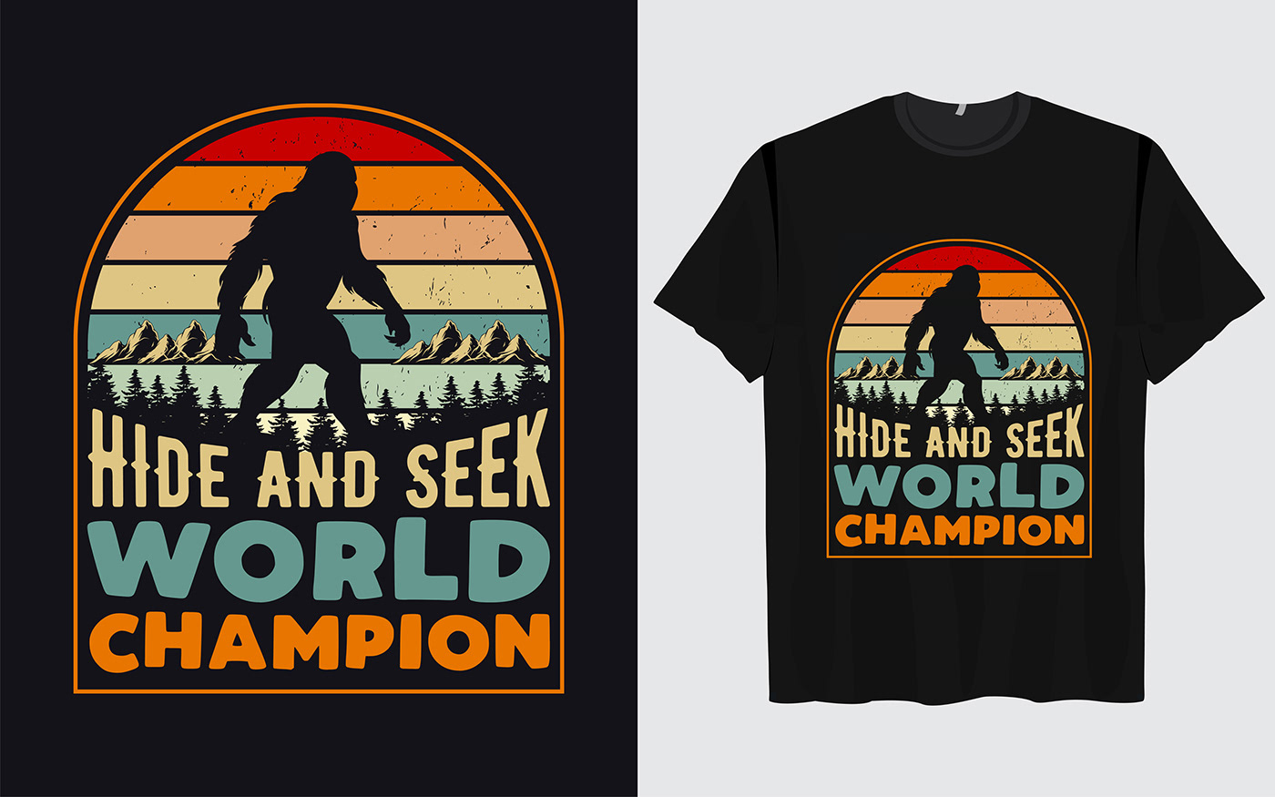 design Bigfoot sasquatch monster vector vintage t-shirt bundle hiking t-shirt bigfoot t-shirt design t-shrt