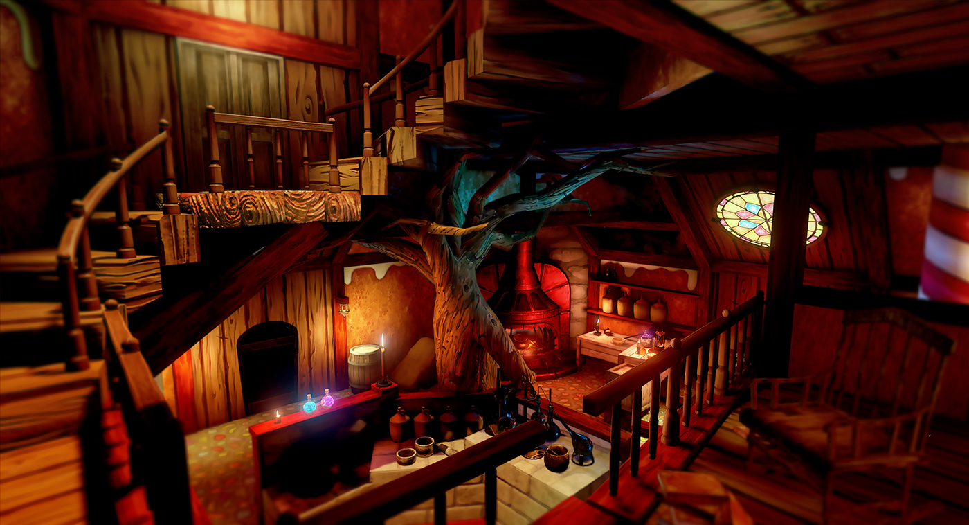 Level design video game witch house UE4 Interior