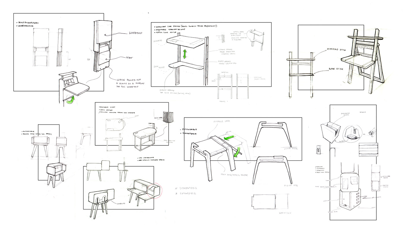 workstation desk furniture wood thesis Project Students modular flat pack