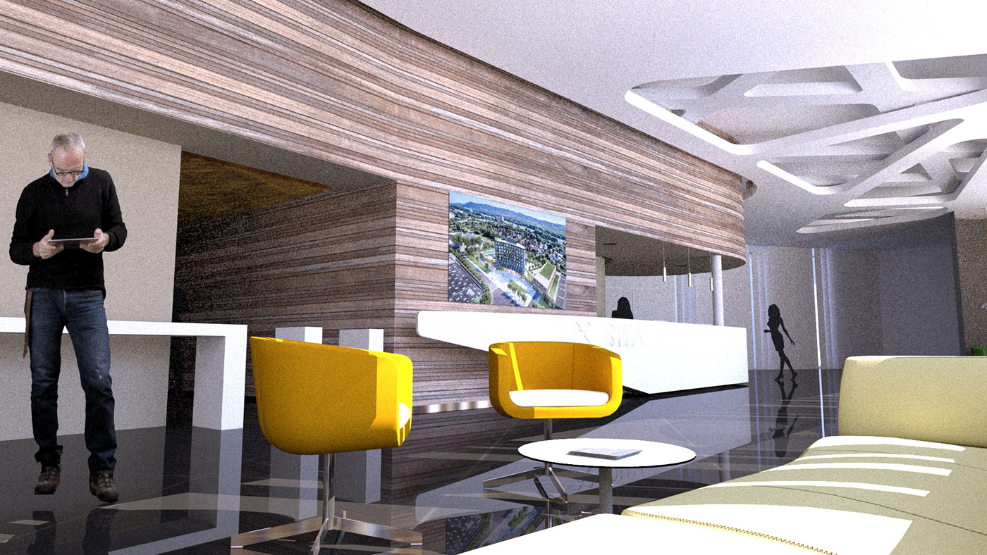 3D architecture design Interior interior design  modern Office Render vienna visualization