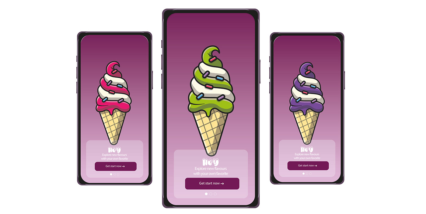icecreamshop UI/UX Application Design icecream Rome Italy chocolate colorful