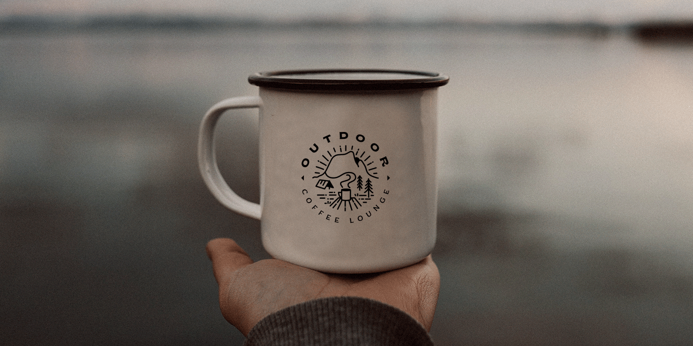 brand identity cafe Coffee coffee shop identity Logo Design montain Nature Outdoor visual identity