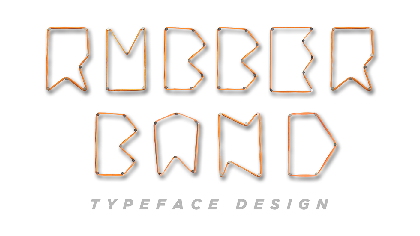 typeface design rubber band