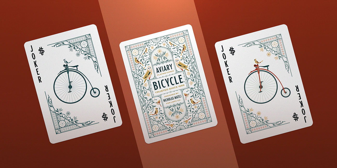 Bicycle birds floral ornate Playing Cards ILLUSTRATION  joker Poker queen king