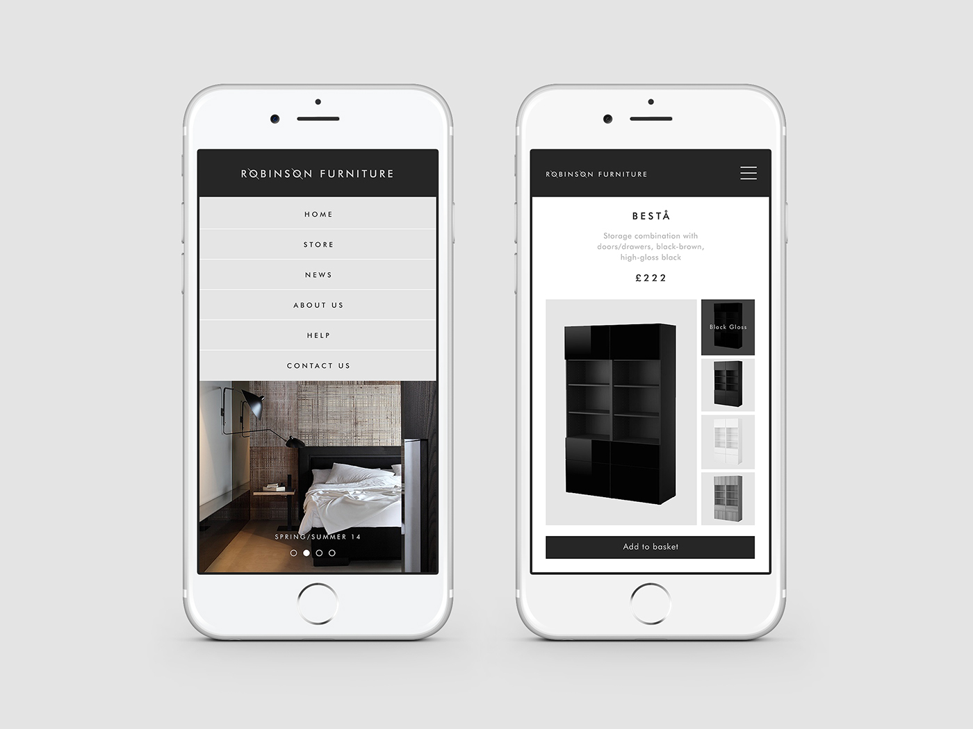 Robinson Furniture Online Store Ux On Behance