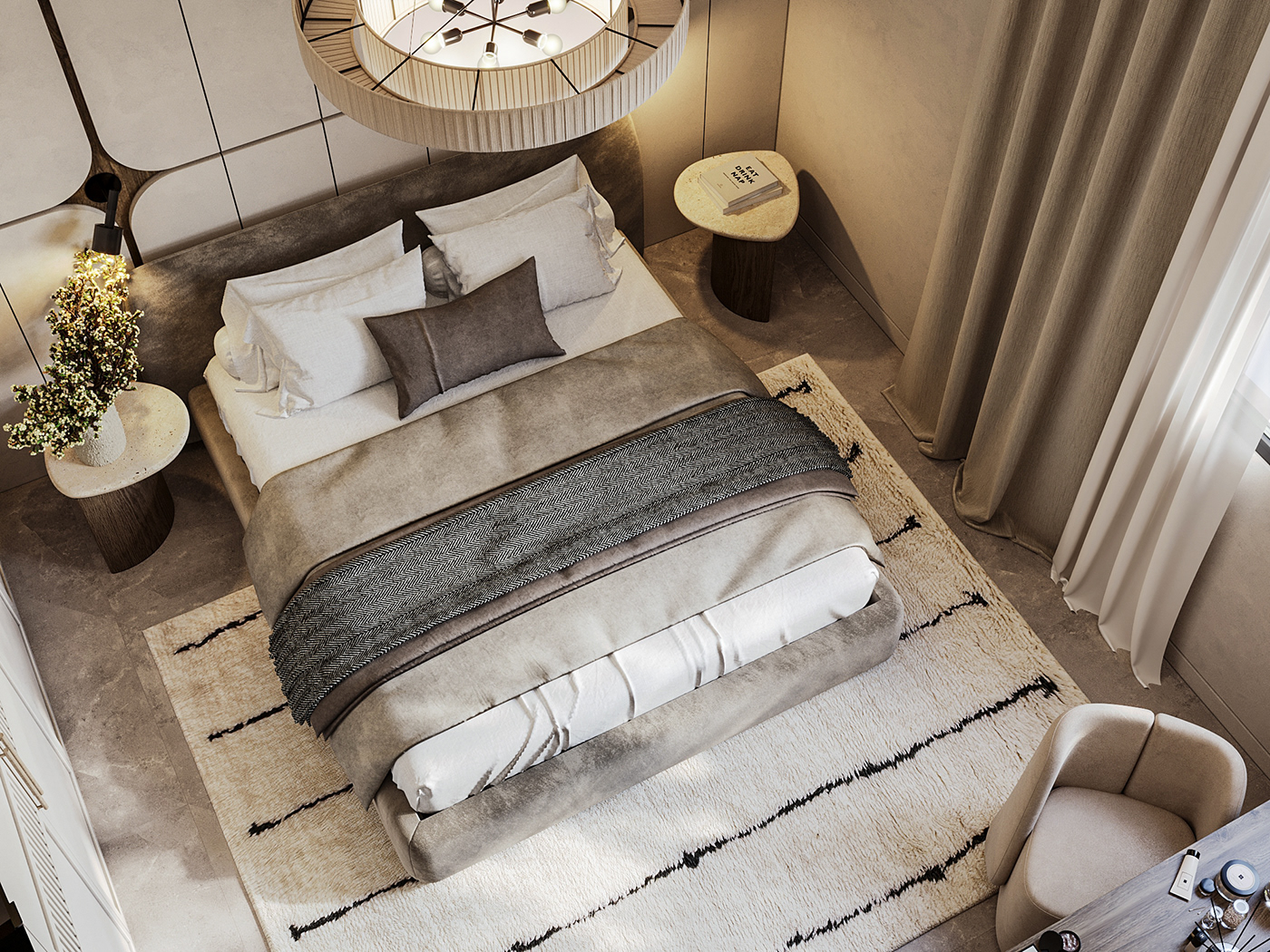 minimal minimalist Minimalism bedroom bathroom interior design  corona CGI archviz visualization
